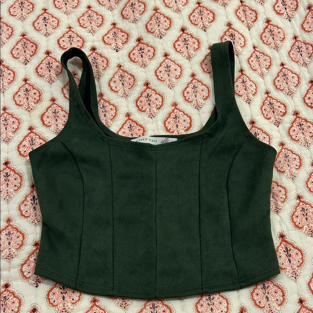 Altar'd State Dark Green Crop Top